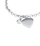 Armband voor dames, roestvrij staal, kristallen glazen hart image number 0