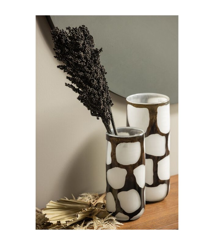 Handmade Vase - Verre - Noir/Blanc - 34x14x14  - Blair image number 2
