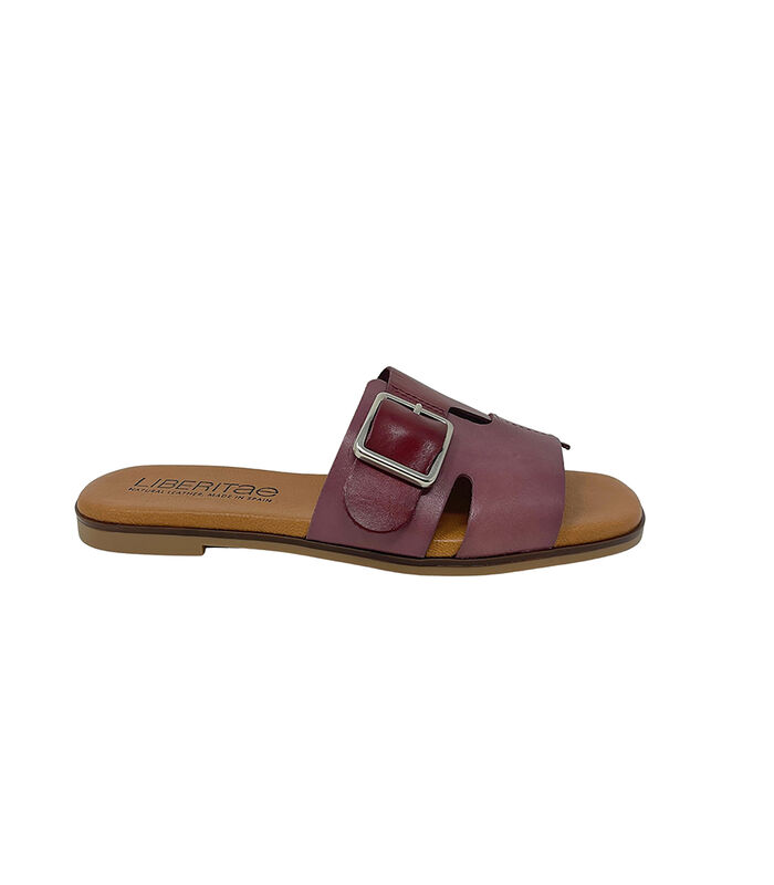 Sandales plates en cuir avec gravure LIBERA image number 0