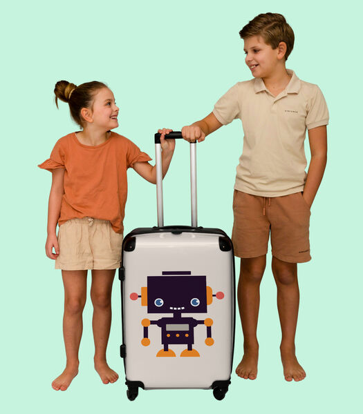 Handbagage Koffer met 4 wielen en TSA slot (Robot - Antenne - Beige - Kinderen)