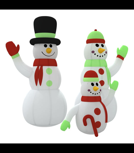 Famille de bonhommes de neige gonflable