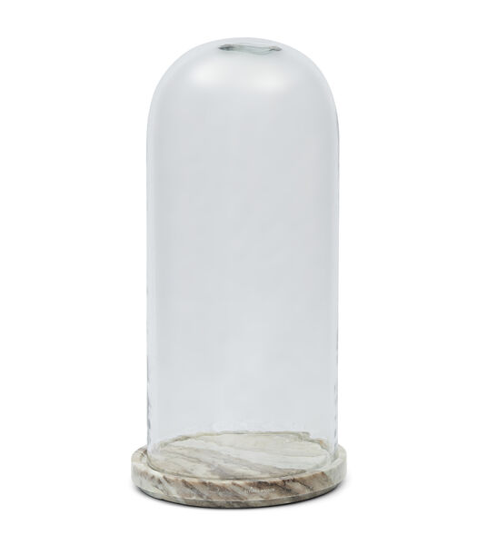 Ferrara Marble Cloche Beige - decoratie glazen stolp (ØxH) 30x65 cm