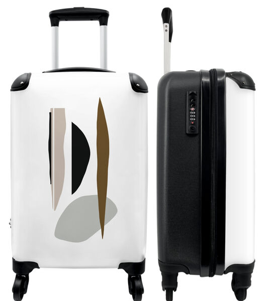 Ruimbagage koffer met 4 wielen en TSA slot (Strepen - Wit - Abstract - Kunst)