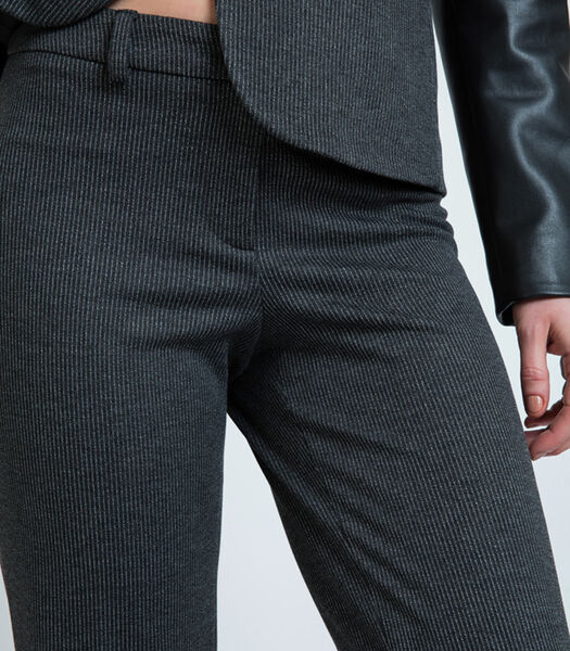 Rechte gestreepte broek met gemiddelde lengte
