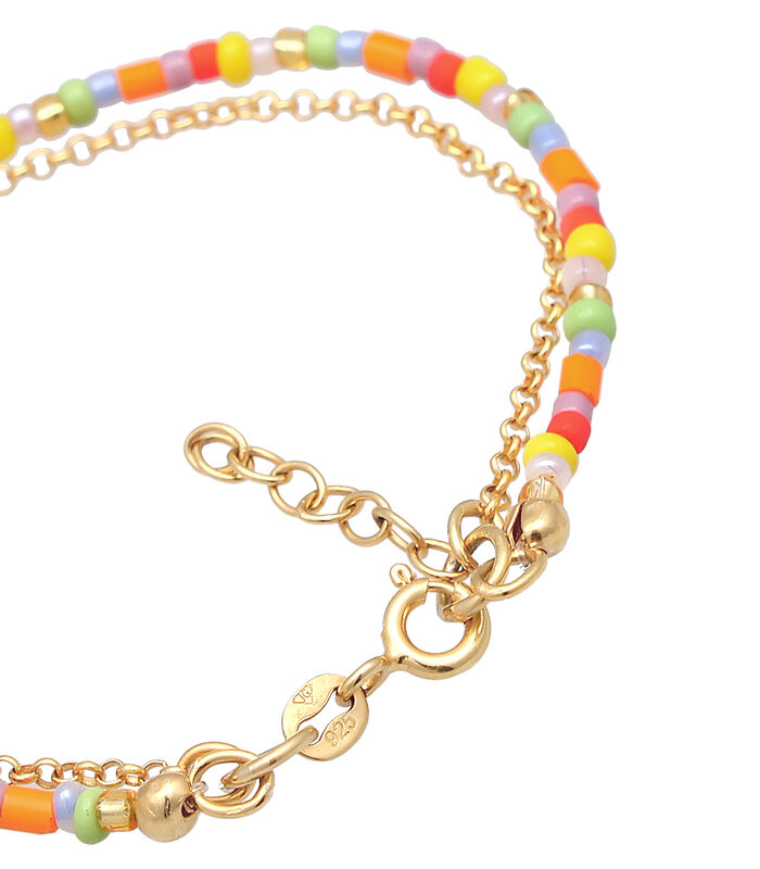 Bracelet Perles Pour Enfants Couche Beads Avec Smiling Face En Argent Sterling 925 Plaqué Or image number 2
