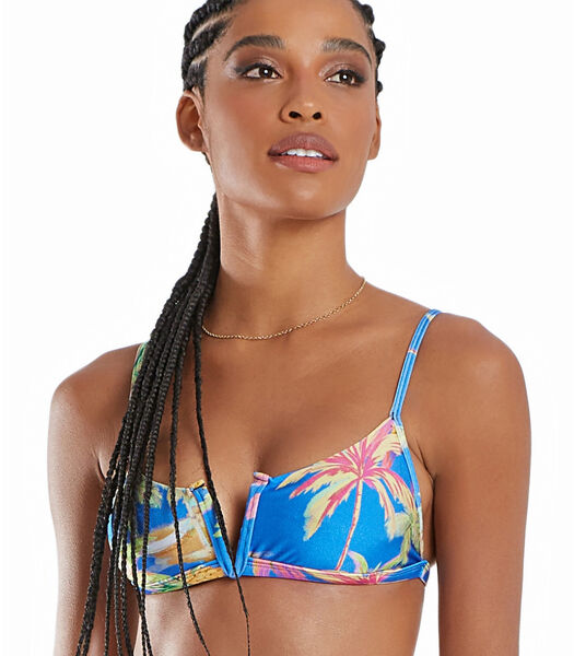 Haut Brassière V Bleu Tropical - Top Bikini Joy Recanto