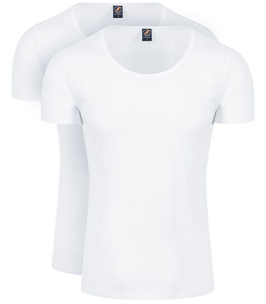 Suitable Otaru T-Shirt Brede Ronde Hals Wit 2-Pack
