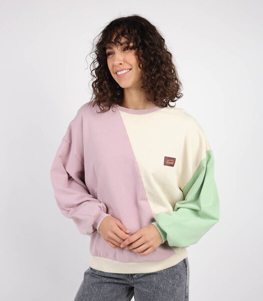 Sweatshirt met ronde hals en kleurvlakken SUMA