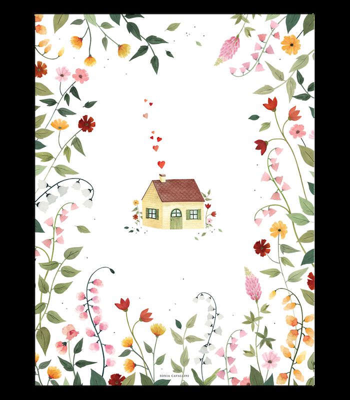 Affiche seule maisons et fleurs Queyran, Lilipinso image number 0