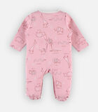 Jersey 1-delige pyjama met dierenprint, roos image number 1