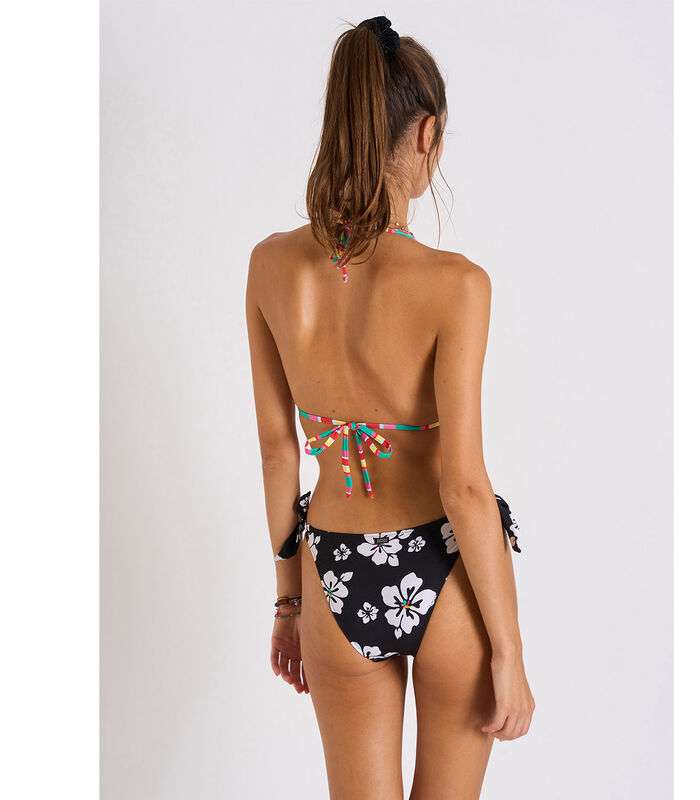 Zwart geknoopt bikinibroekje met bloemenprint Benta Sunmuse image number 3
