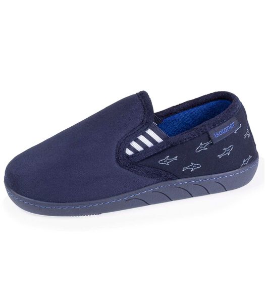 Kids Moccasin Slippers Navy