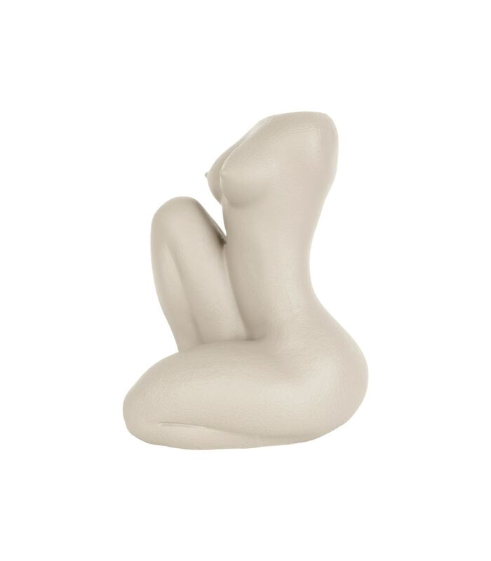 Bloempot Sitting Lady - Polyresin - Wit - 22x28x37cm image number 2