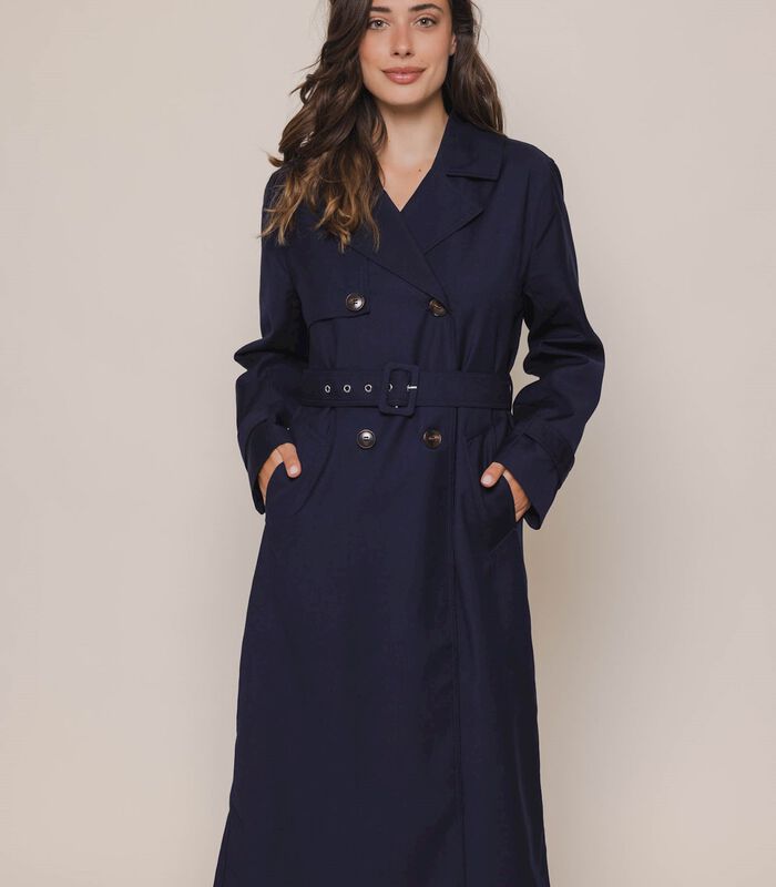 Long trench-coat Navy 46 image number 0
