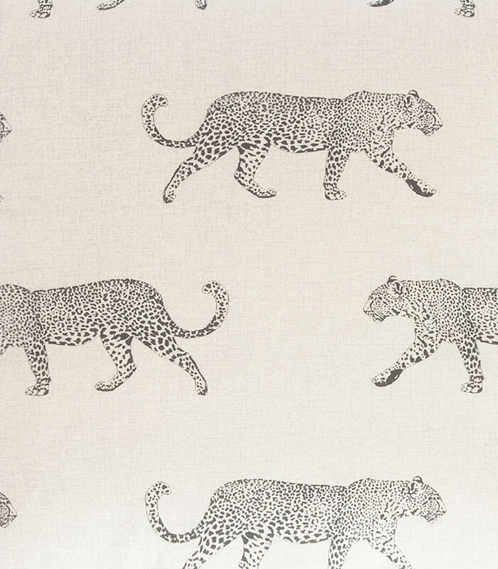 Coussin en coton blanc motif tigre noir image number 2