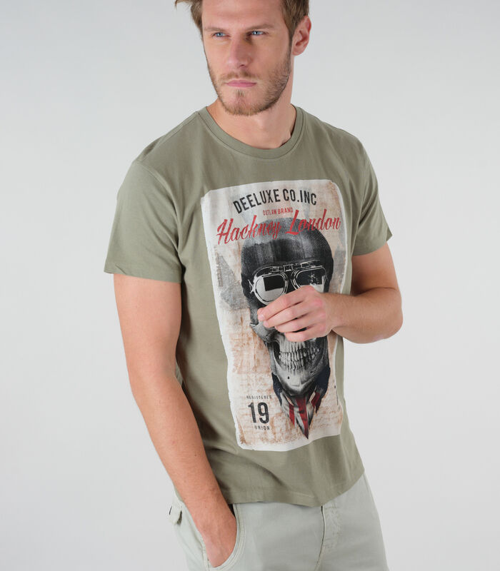 CLEM - T-shirt met schedel image number 0