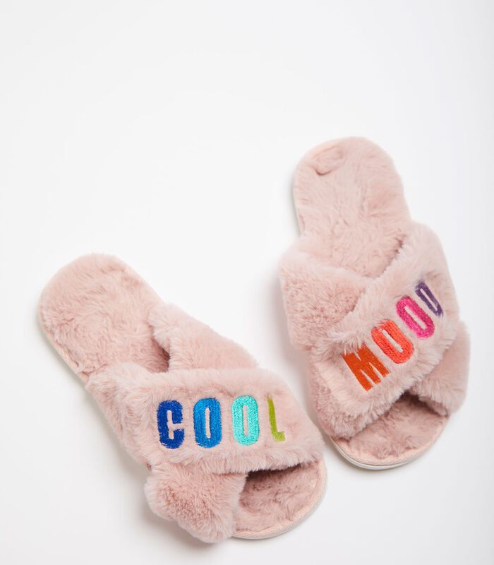 Uriel Nayeli roze imitatiebont flip-flop slippers image number 0