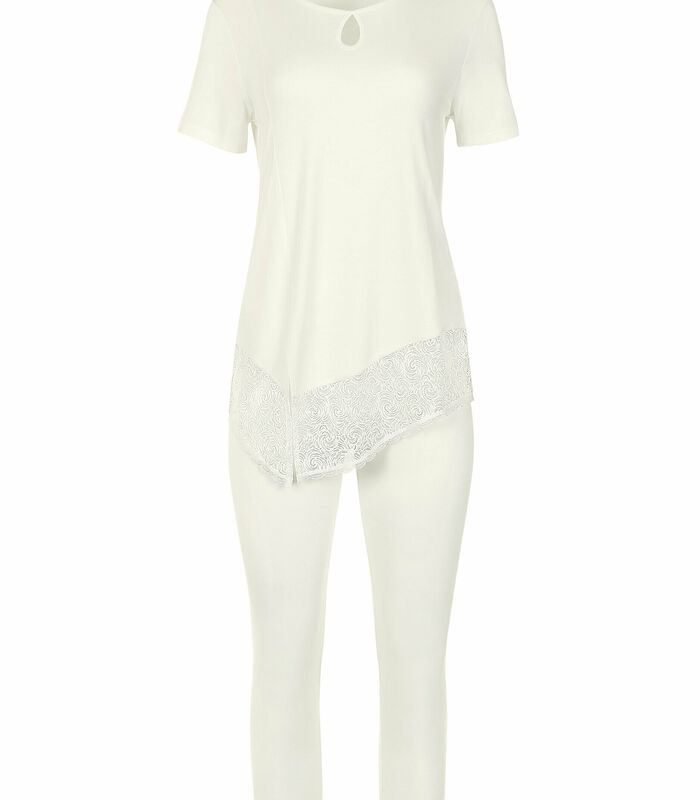 Homewear pyjamabroek t-shirt Felicity ivoor image number 2