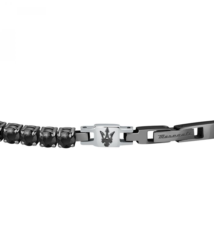 Bracelet en acier, zircons, pvd noir JEWELS image number 1
