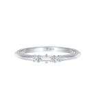 Ring Dames Verlovingsring Rechthoekig Filigraan Met Topaas En Diamant (0.03 Ct.) In 925 Sterling Zilver image number 1