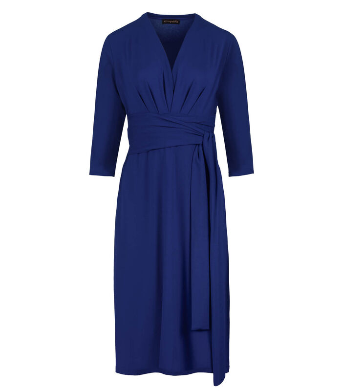 Elektrisch blauw Empire Line-jurk met riem image number 0