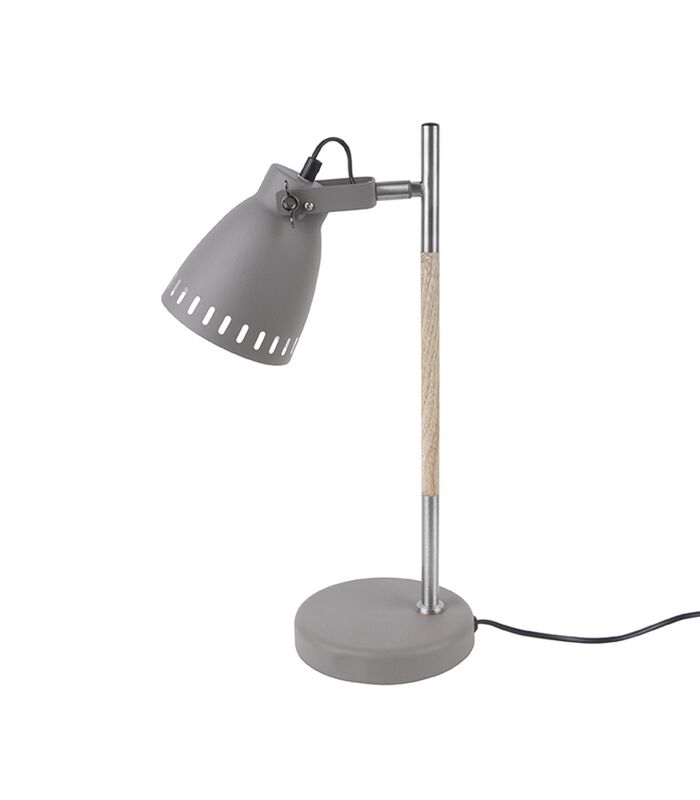 Tafellamp Mingle - IJzer Grijs met Hout print, Nikkel - 45x12cm image number 0