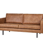Canapé 2,5 Places  - Cuir/Polyester - Cognac - 85x190x86  - Rodeo image number 2