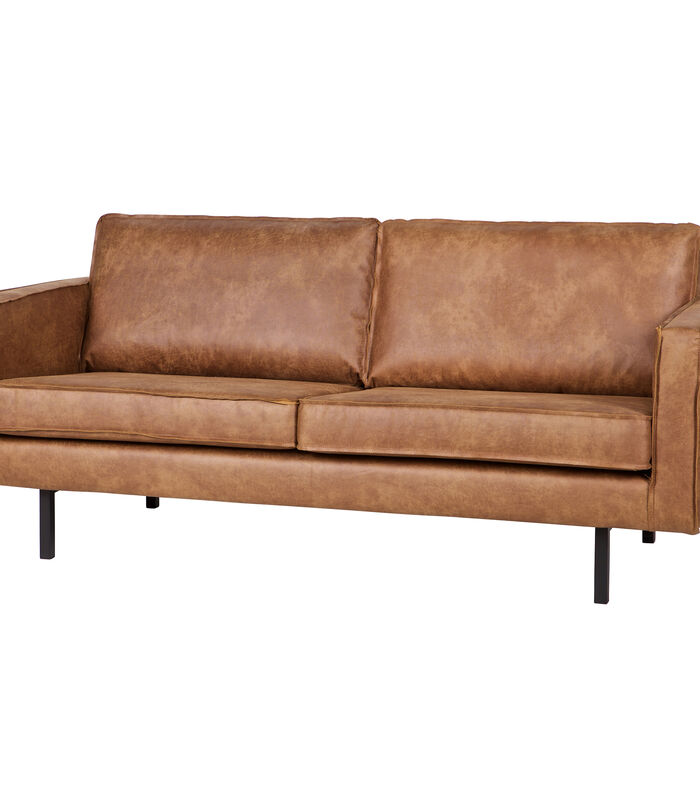 Canapé 2,5 Places  - Cuir/Polyester - Cognac - 85x190x86  - Rodeo image number 2