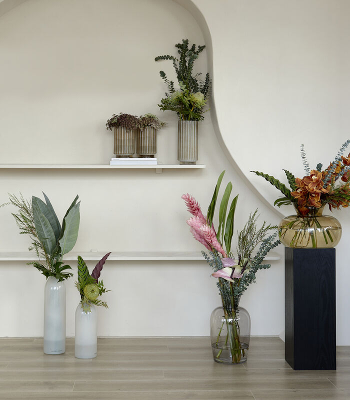 Vase en verre, Vase à fleurs de luxe en verre foncé - Porthos - Gris image number 3