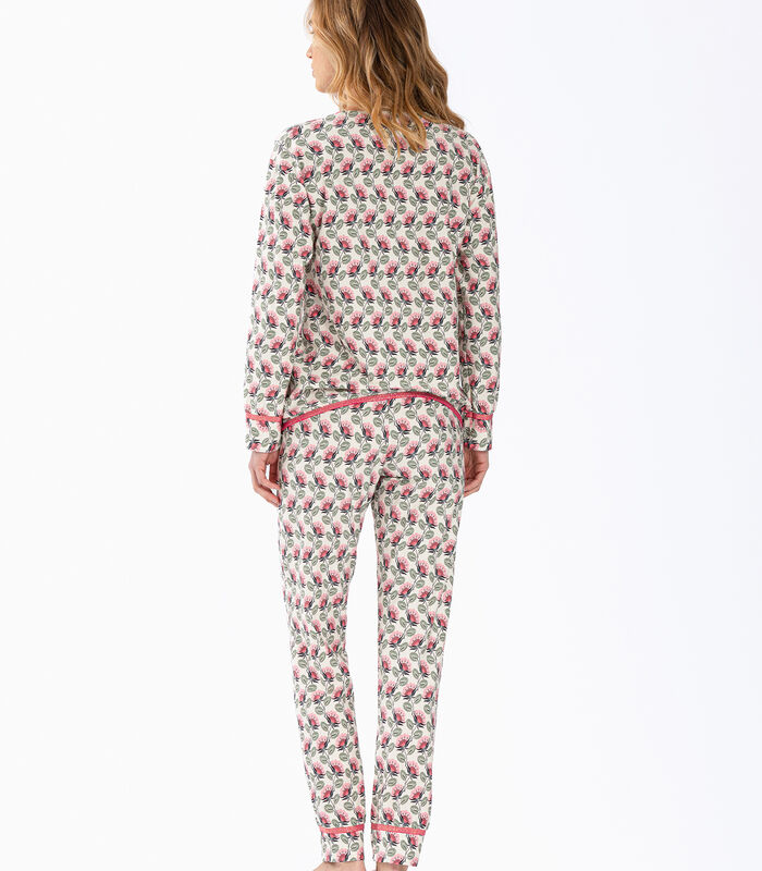 ZOÉ ecru jersey pyjama met print 602 image number 3