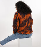 Bedrukte fleecesweater met halve rits P2SOREN image number 1