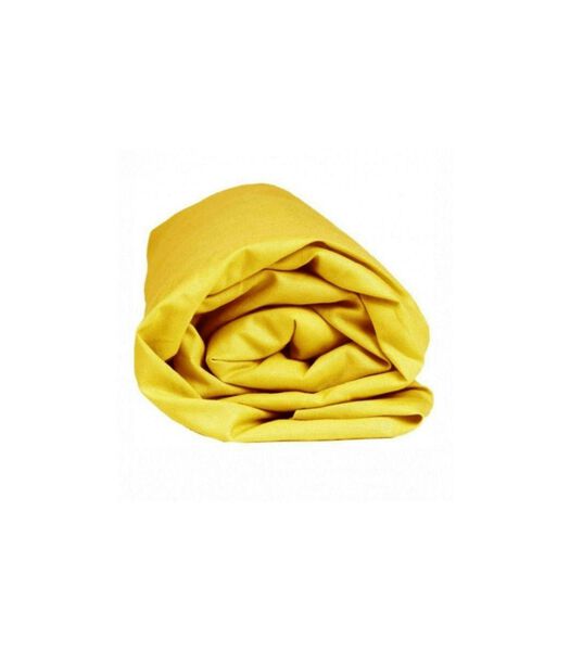 Drap-housse jaune coton