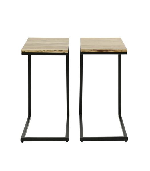 Tree Trunk - Tables d'appoint / Tables de lit - set of 2 - acacia massif - naturel - structure en acier
