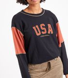 Sweatshirt USA noir femme Zaven Modelo image number 0