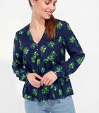 Bedrukte uitlopende vloeibare blouse AMRITA image number 0