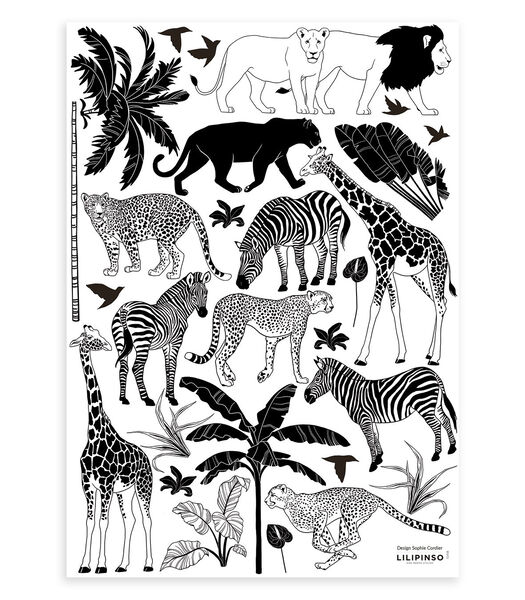 Stickers animaux sauvages Black majik, Lilipinso