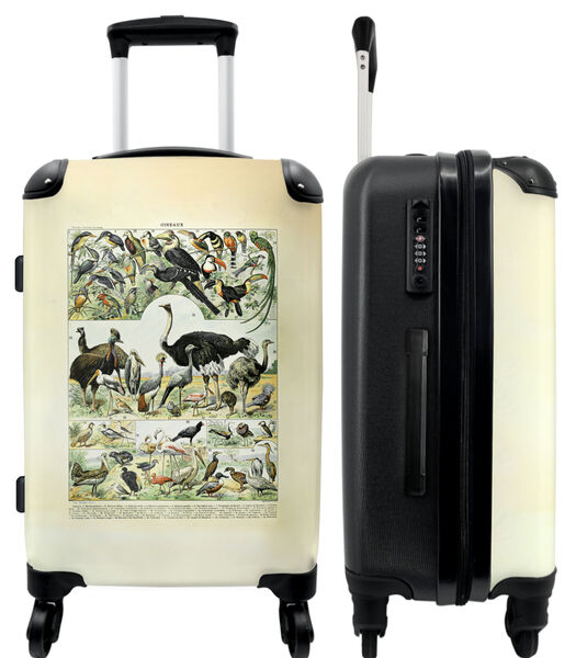 Handbagage Koffer met 4 wielen en TSA slot (Vogels - Natuur - Vintage - Illustratie - Kunst)