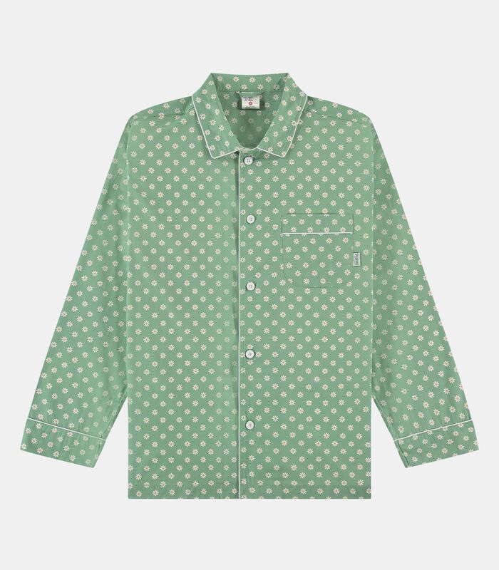 Pyjama hemd - Daisy Green Pyjama Shirt - Pockies® image number 0