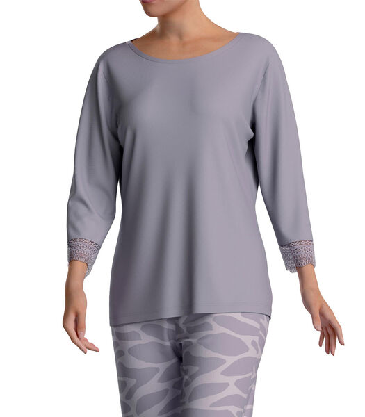 Benita 2-delige pyjamaset met monochroom schuimdesign
