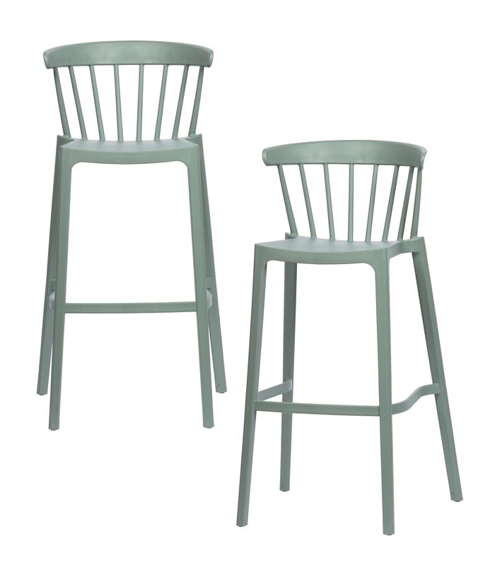 Lot de 2 chaises d'interieur et d'exterieur - Plastique - Vert - 103x54x51 - Bliss image number 0