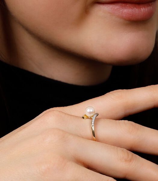 Ring 'Fenoa Perle' geelgoud en diamanten