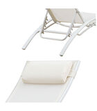 Set van 2 GALAPAGOS witte textilene ligstoelen - wit aluminium image number 2
