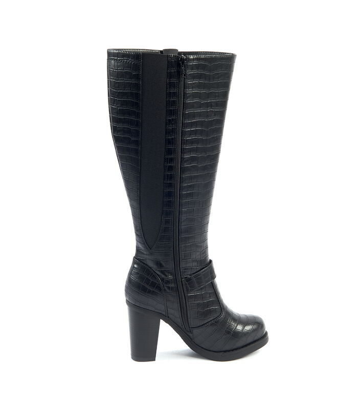XL laarzen voor brede kuiten - Model Kamilla Croco, Black, 39 image number 2