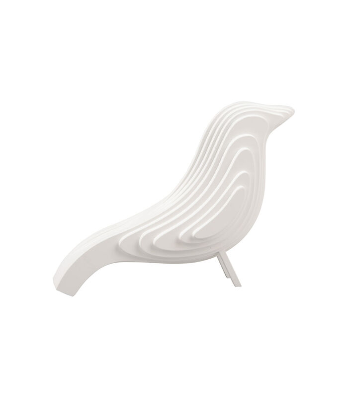 Ornament Silouette Bird - Wit - 21,5x9x16cm image number 0