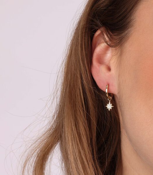 Femmes - Boucle d'oreille avec placage - Zircone