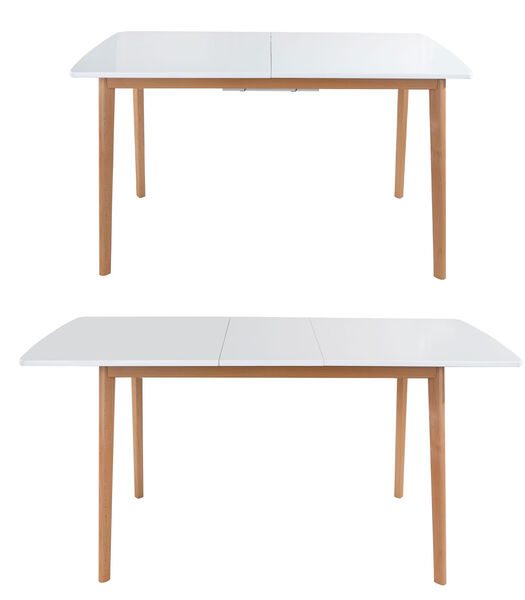 HELGA Uittrekbare tafel 120 / 160cm wit