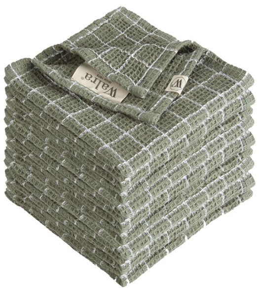 Dry With Cubes Vaatdoek Legergroen - 9 stuks
