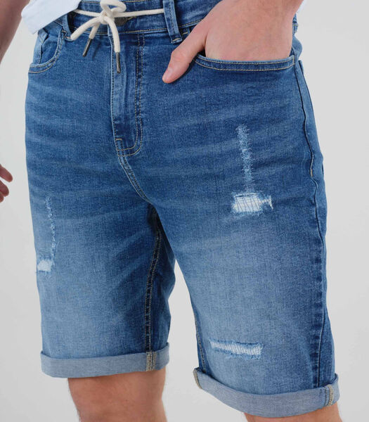 FELIX - Short en jean déchiré et délavé
