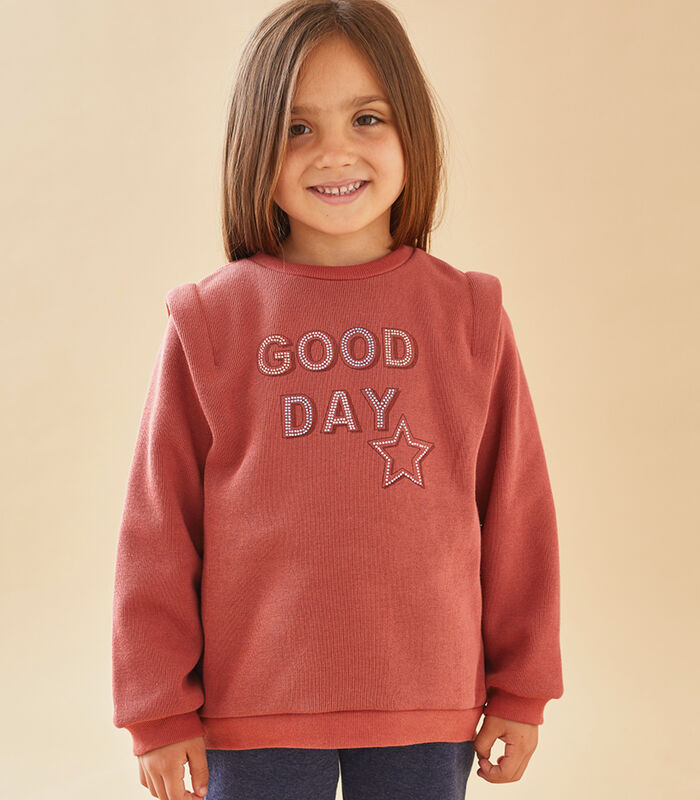 "good day" sweatshirt, donkerroos image number 0