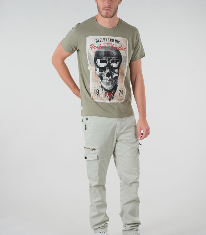 CLEM - T-shirt met schedel image number 1
